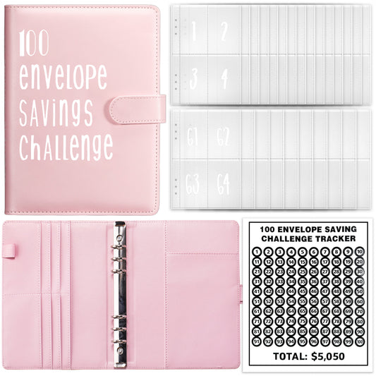 100 Day Challenge Loose leaf Notebook Couple's Savings Notebook Money Saving Envelope Budget Savings Notebook Notepad